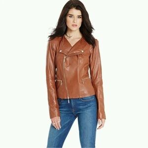 Marciano Women's Brown Genuine Lamb Leather Jacket XS Unworn Mint Condition